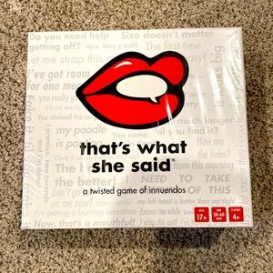 That’s what she said party game